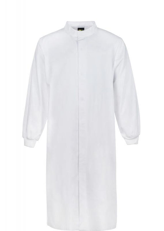 WorkCraft Long Sleeve Dust Coat w Cuff Full Length w Mandarin Collar - White-10
