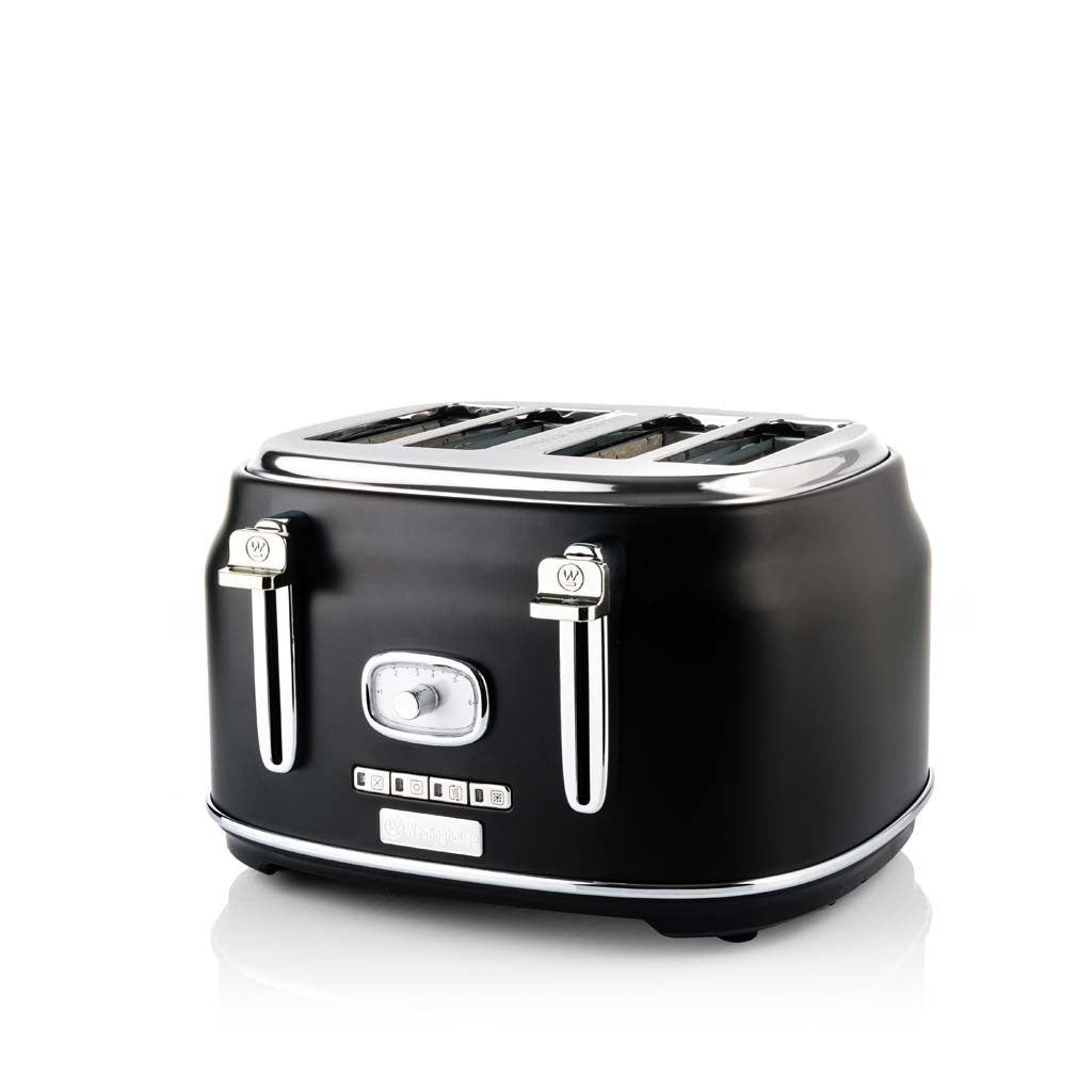 Westinghouse Retro Series 4 Slice Toaster with Removable Crumb Tray - Black - WKTTB809-2