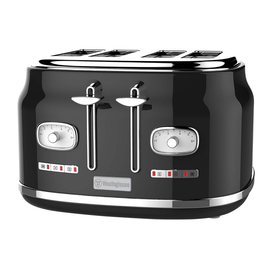 Westinghouse Retro Series 4 Slice Toaster with Removable Crumb Tray - Black - WKTTB809-0