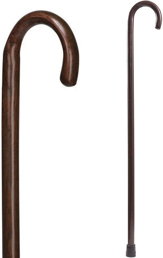 93cm WOODEN WALKING STICK Wood Cane Pole Carved Varnished Deluxe Sturdy - Mahogany-0