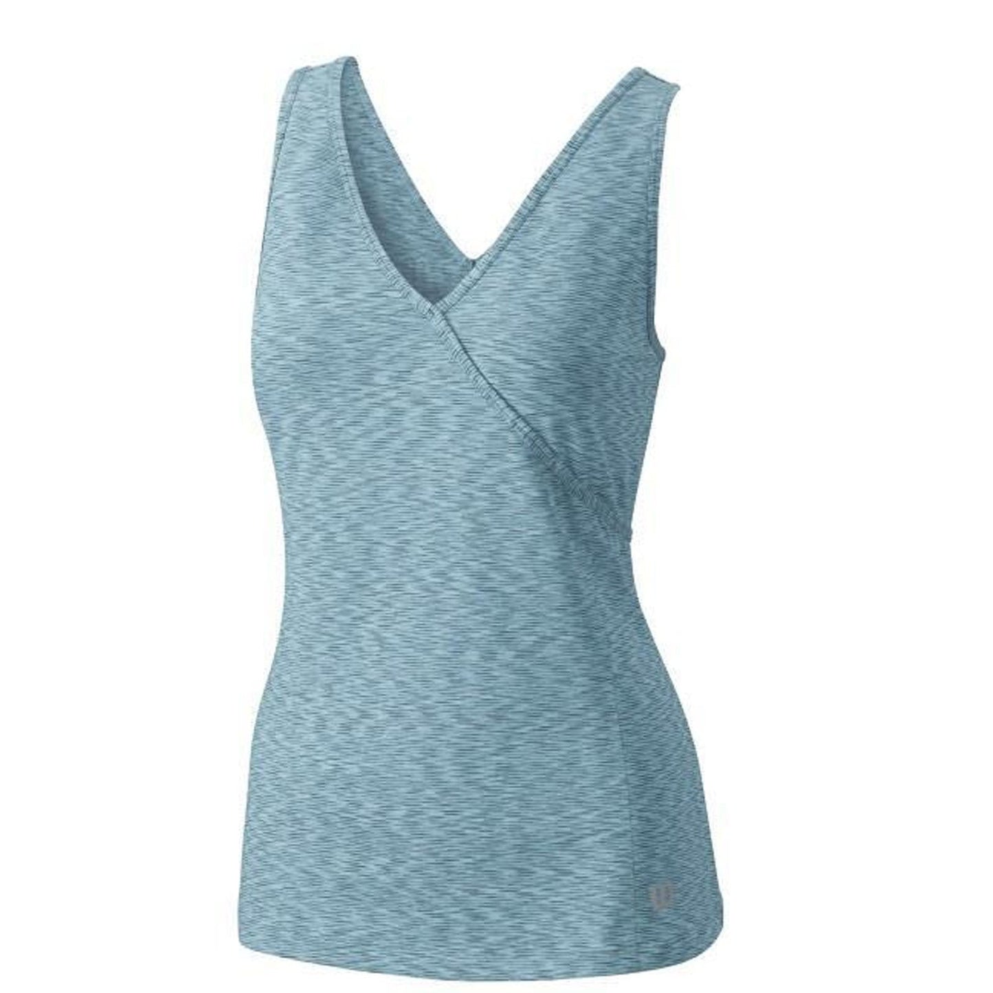 WILSON Womens Striated Wrap Tank Top Tennis Gym Sports - Blue Mirage-0