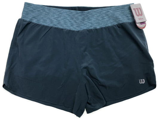 WILSON Womens Sporty Shorts 3" Inseam Tennis Gym Sports - Blue Mirage-0