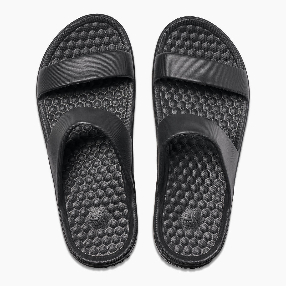 Joybees Womens Riviera Sandals Slip On Summer Shoes Block Soft in Solid Black