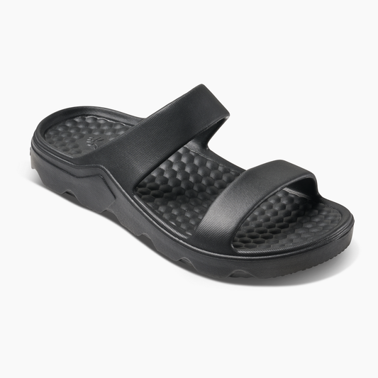 Joybees Womens Riviera Sandals Slip On Summer Shoes Block Soft in Solid Black