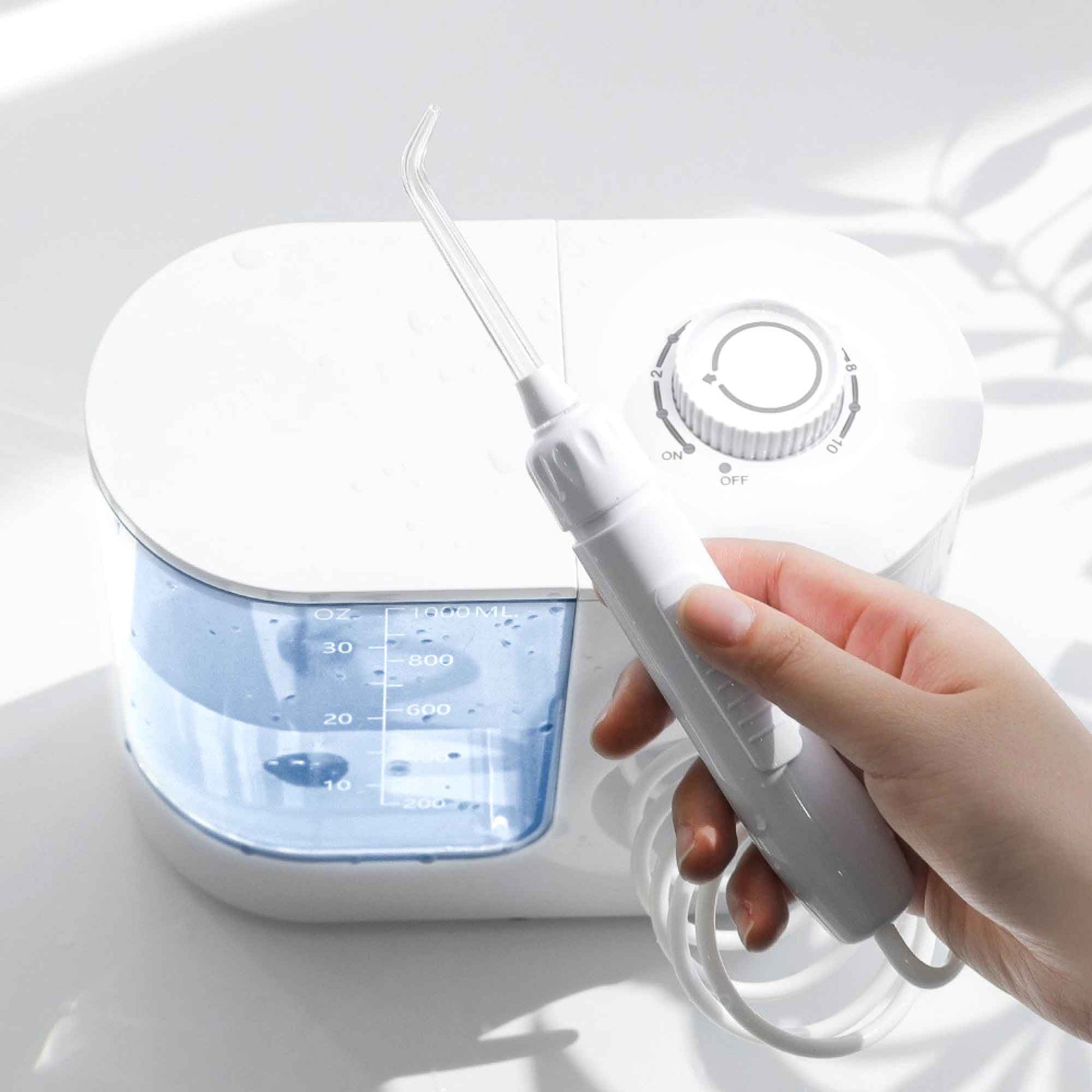 Water Jet Dental Flosser 1000ml White - Electric Oral Pressure Irrigator-3