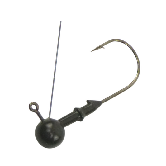 Vike 1/4 oz Weedless Round Jig Head with a Size 3/0 Hook Tungsten, 2 pack-0