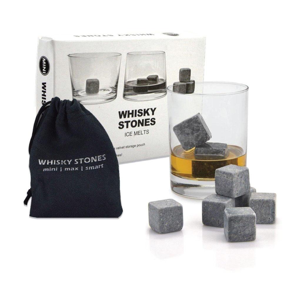 Whiskey Stones Ice Melts - 9 Reusable Natural Marble Chilling Scotch Rocks Cubes-0
