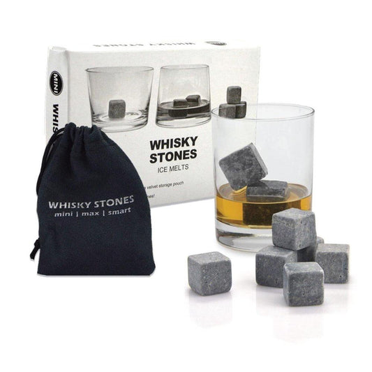 Whiskey Stones Ice Melts - 9 Reusable Natural Marble Chilling Scotch Rocks Cubes-0