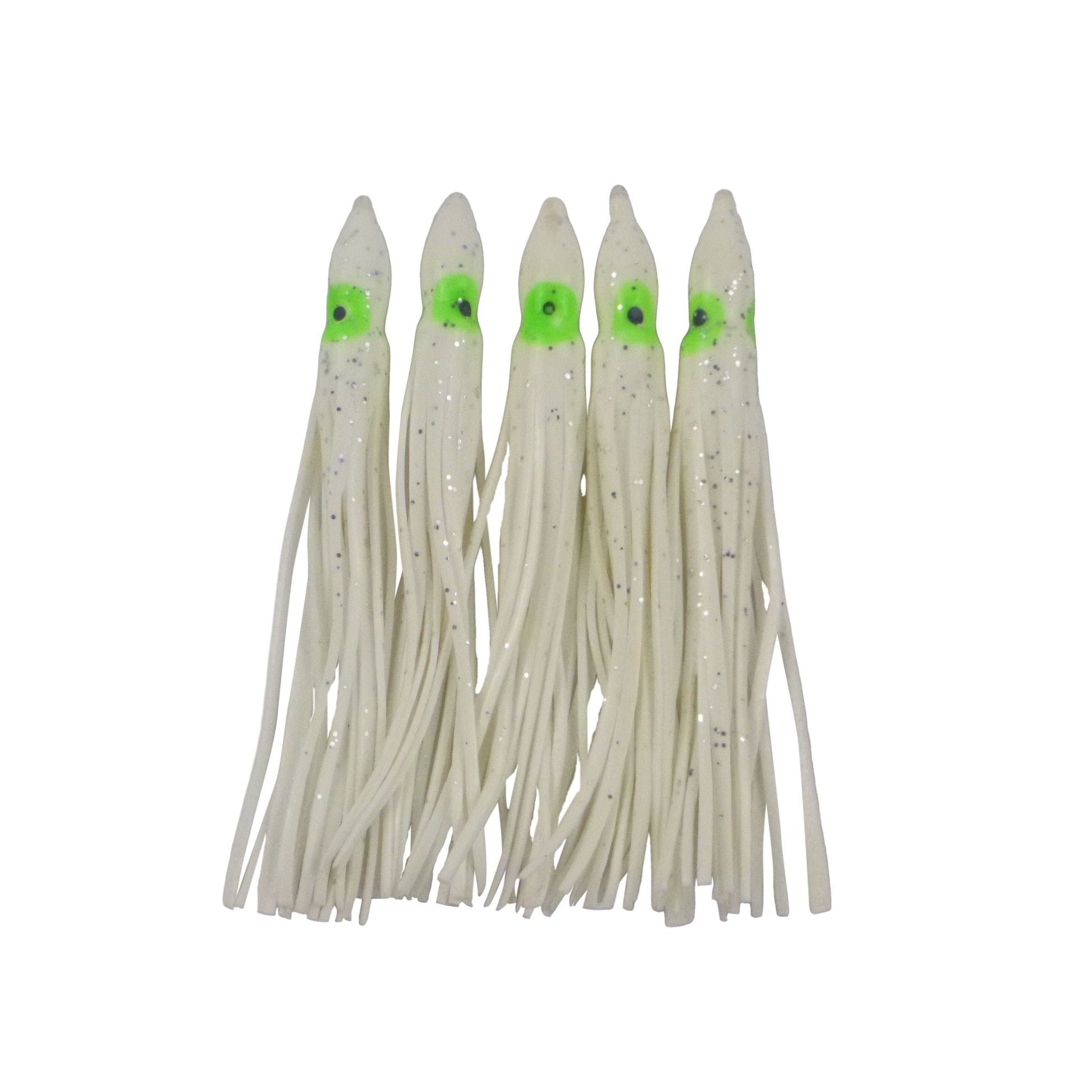 Swimerz Octopus Skirts 100mm White Fleck, 5 pack-0