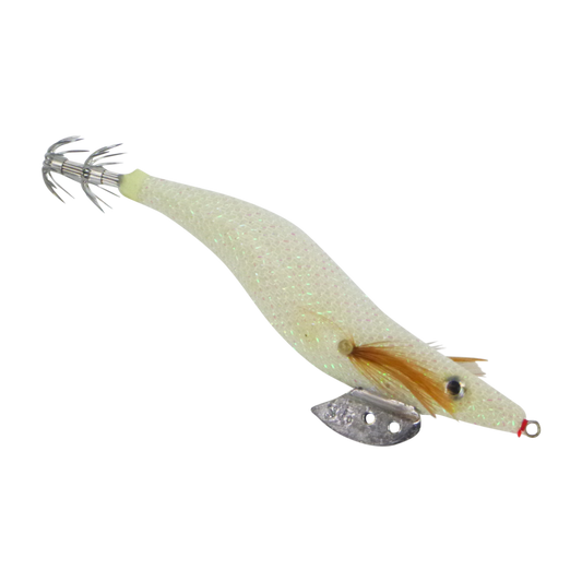 Finesse Rumoika Squid Jig, White Glow, size 3.5, 2 pack-0