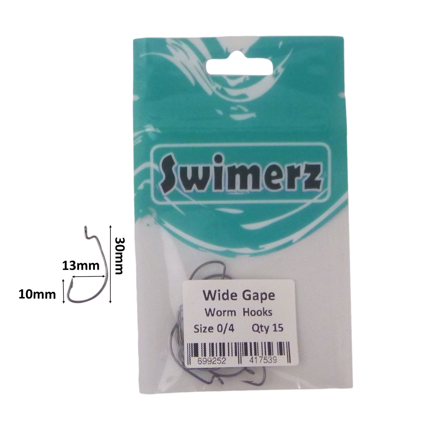 Swimerz 0/4 Wide Gape Worm Hook 15 Pack-2