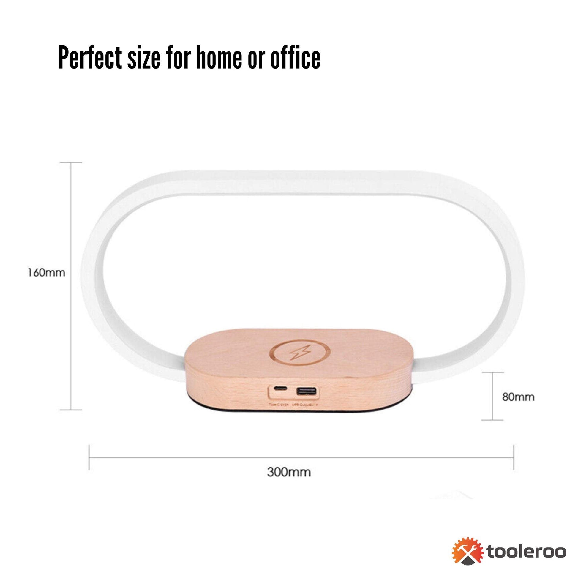 Wireless Phone Charger Table Lamp - USB Port Charging Bedside Light With Clock-2