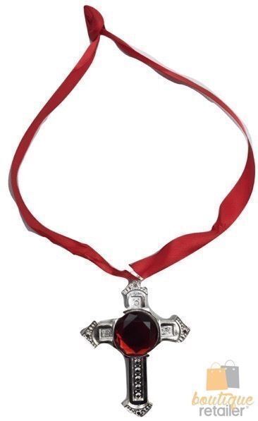 VAMPIRE NECKLACE Medallion Halloween Punk Star Costume Gothic Cross-2