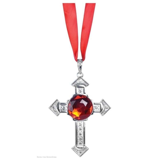 VAMPIRE NECKLACE Medallion Halloween Punk Star Costume Gothic Cross-0