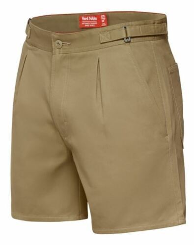 Hard Yakka Cotton Drill Utility Shorts Zip Fly Y05501 - Khaki - 112 Stout-1