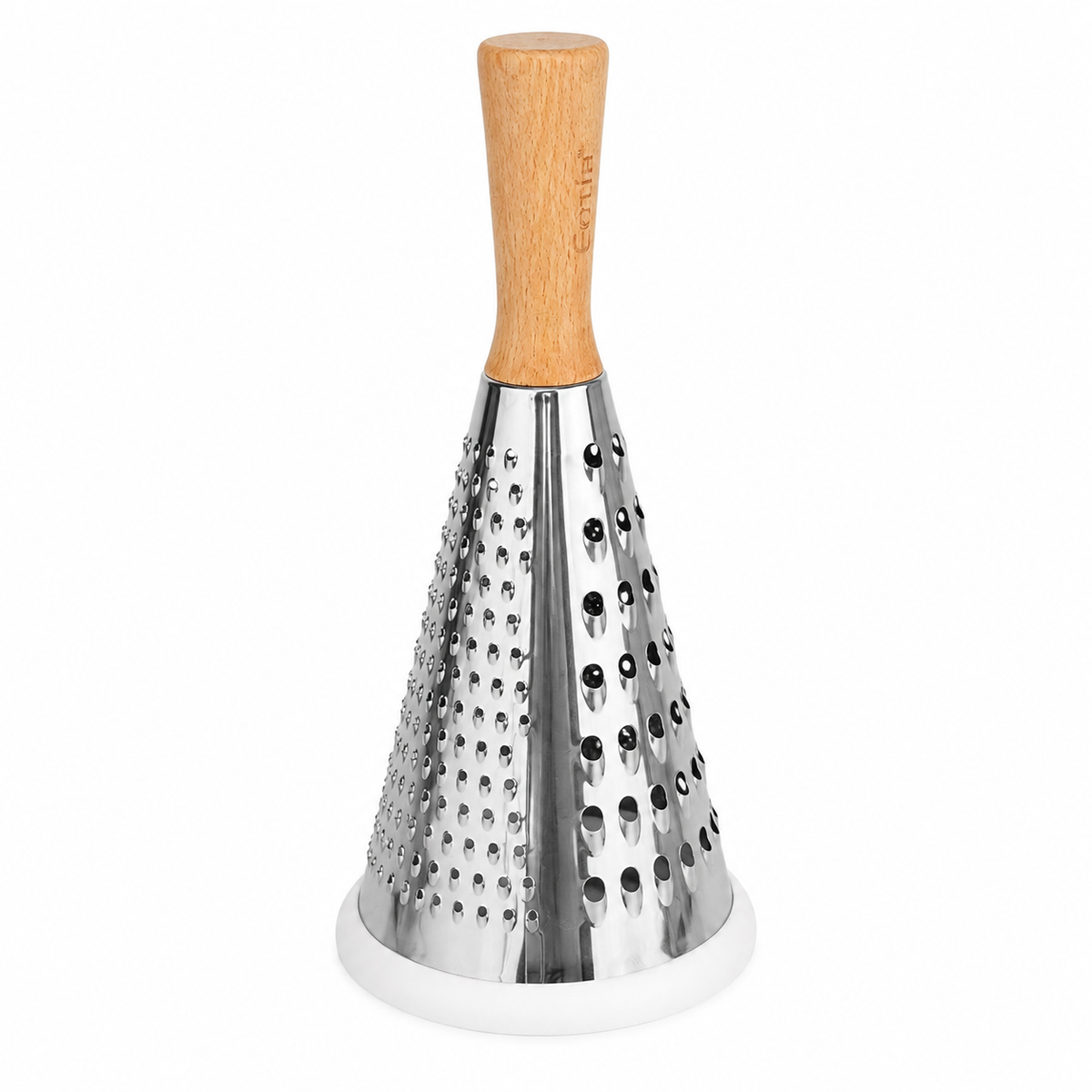 Stainless Steel Cone Cheese Grater Multipurpose with Wooden Handle