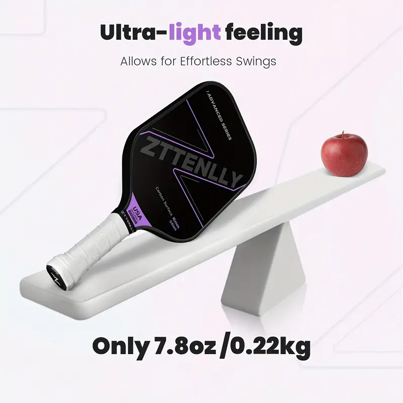 T300 Graphite Carbon Fiber Pickleball Paddles Pickle Ball Racket Racquet - Purple-3