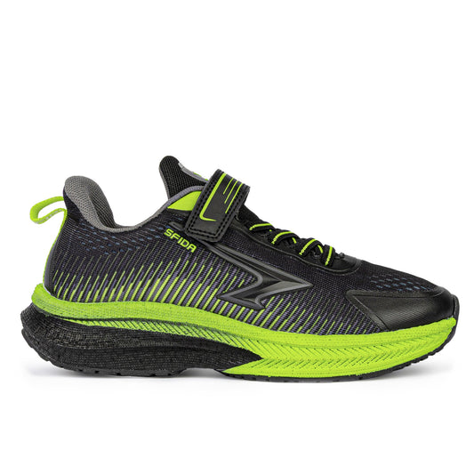 Zephyr 2.0 Boys Runners - Black/Lime V Strap-0