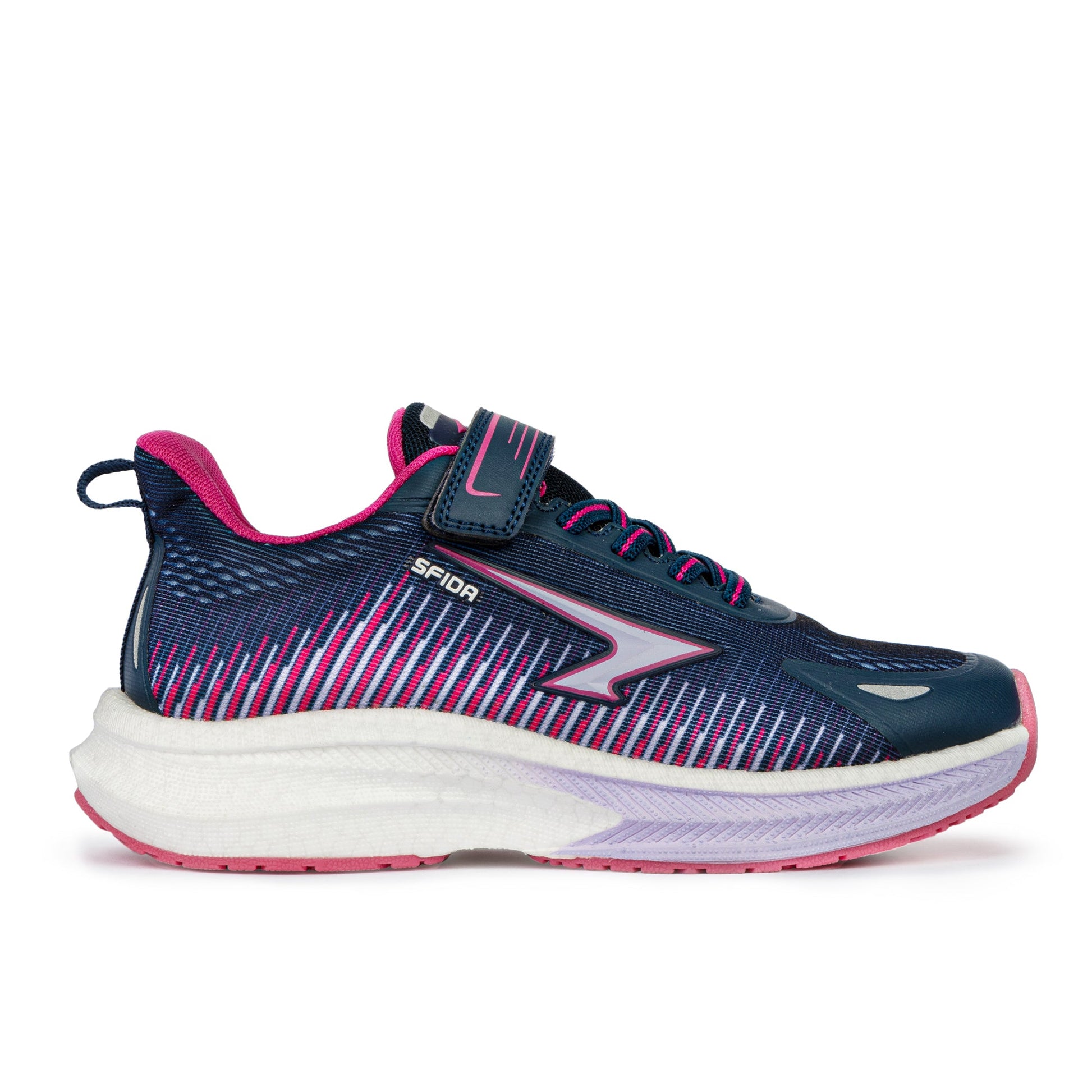 Zephyr 2.0 Girls Runners - Navy/Lavender/Fuchsia V Strap-0