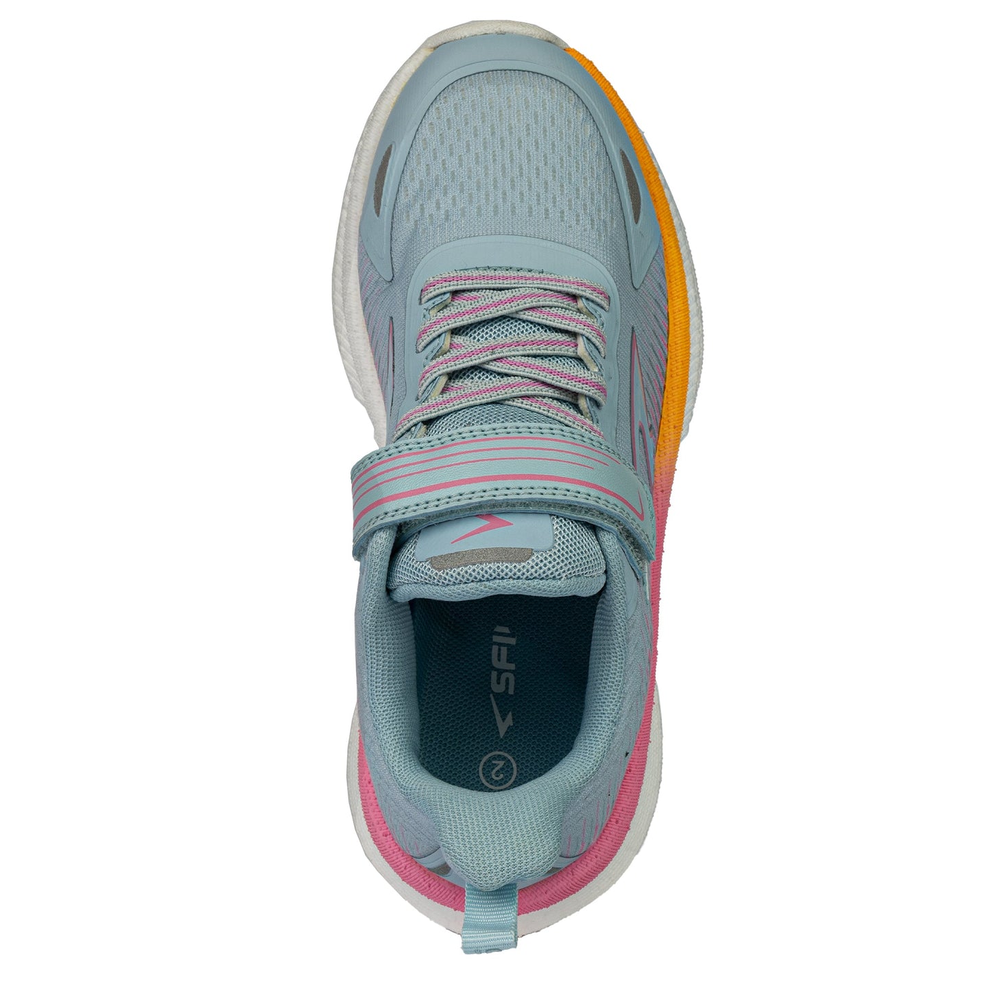 Zephyr 2.0 Girls Runners - Sky Pink/Orange V Strap-2