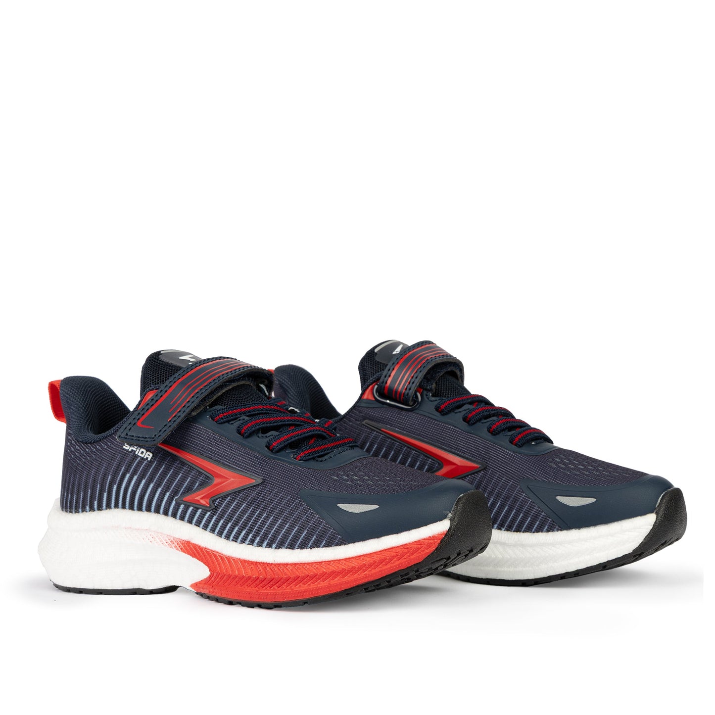 Zephyr 2.0 Boys Runners - Navy/Red V Strap-1