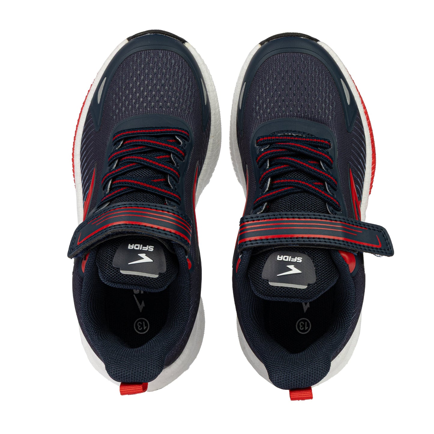 Zephyr 2.0 Boys Runners - Navy/Red V Strap-2