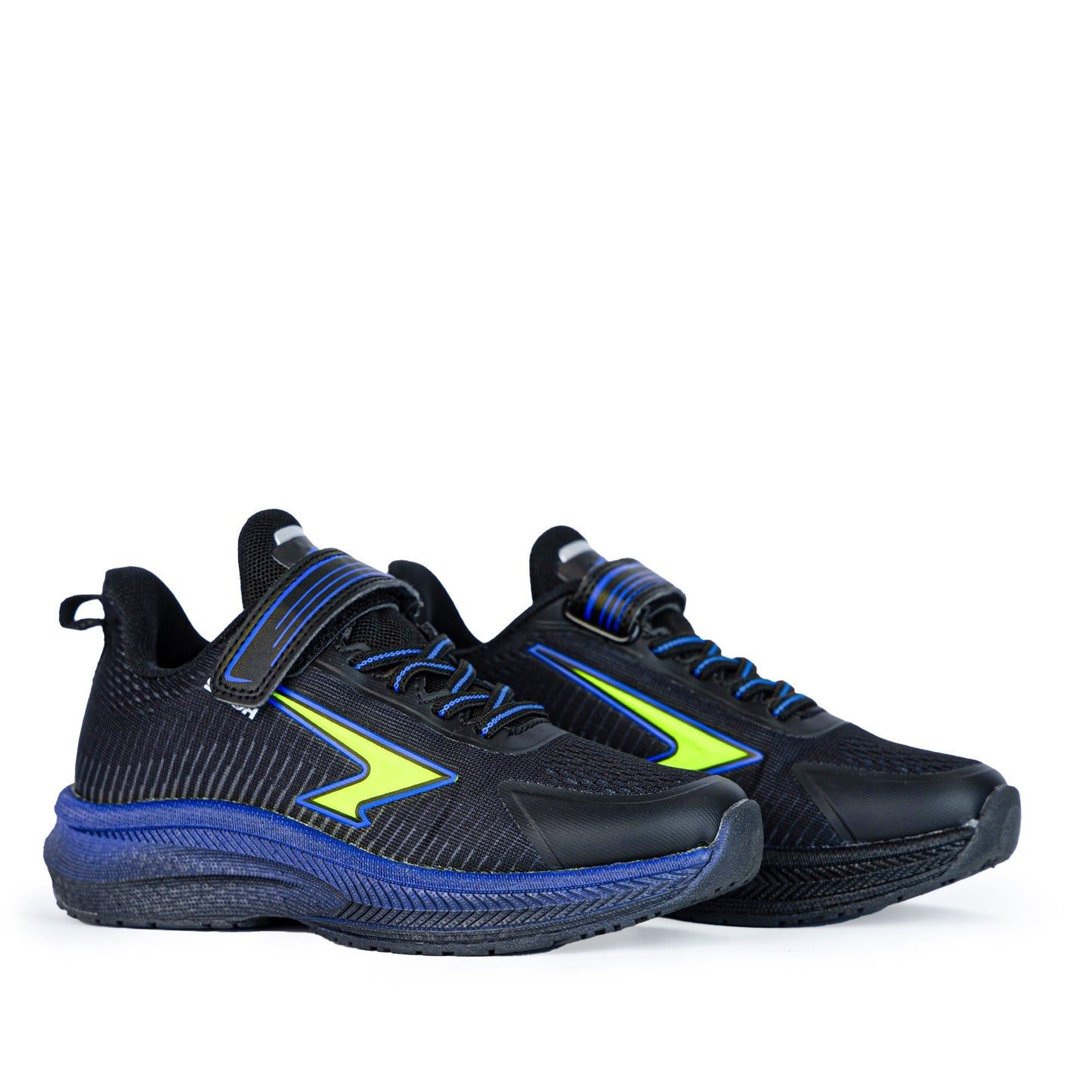 Zephyr Boy's Performance Runner V Strap - Black/Royal/Lime-2