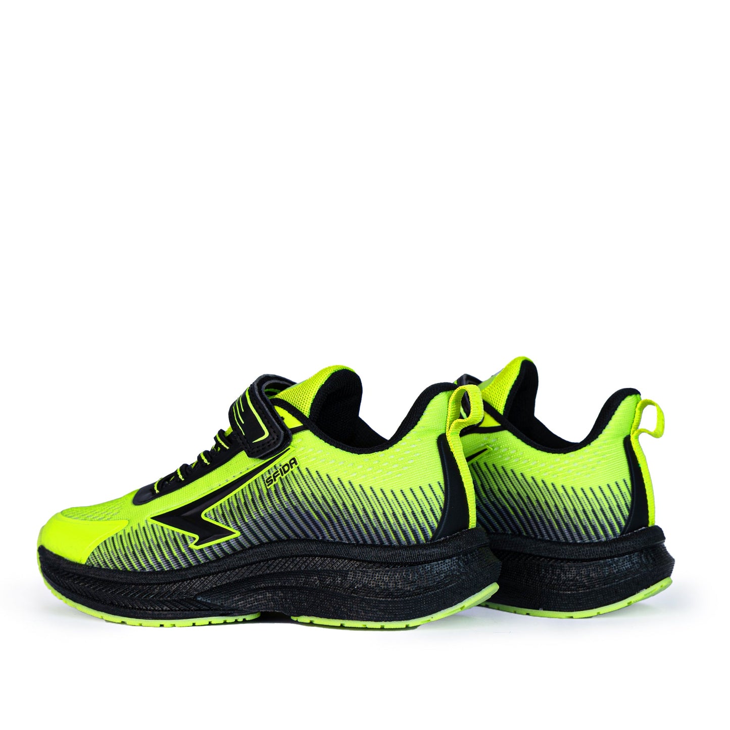 Zephyr Boy's Performance Runners V Strap - Lime/Black-3