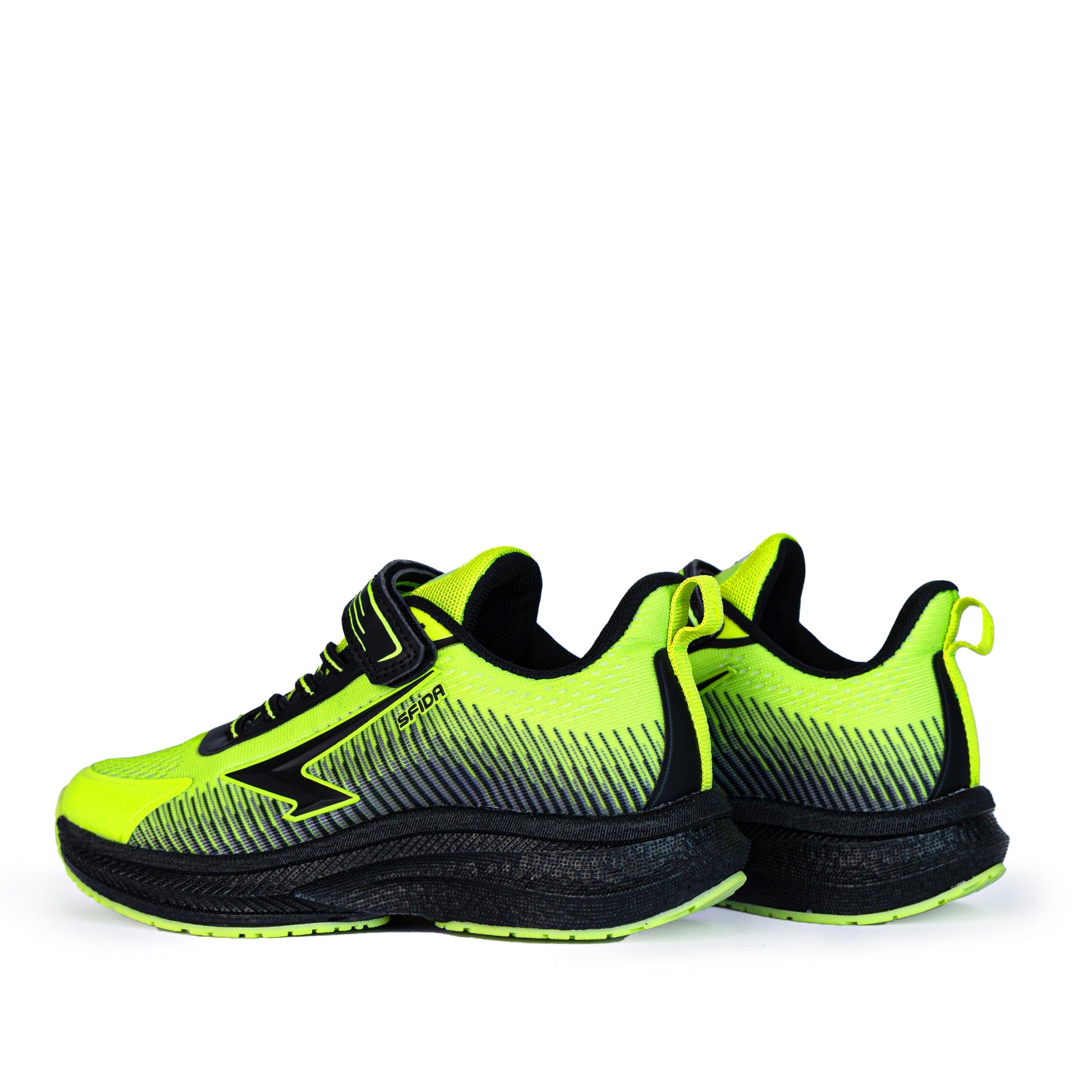 Zephyr Boy's Performance Runners V Strap - Lime/Black-3