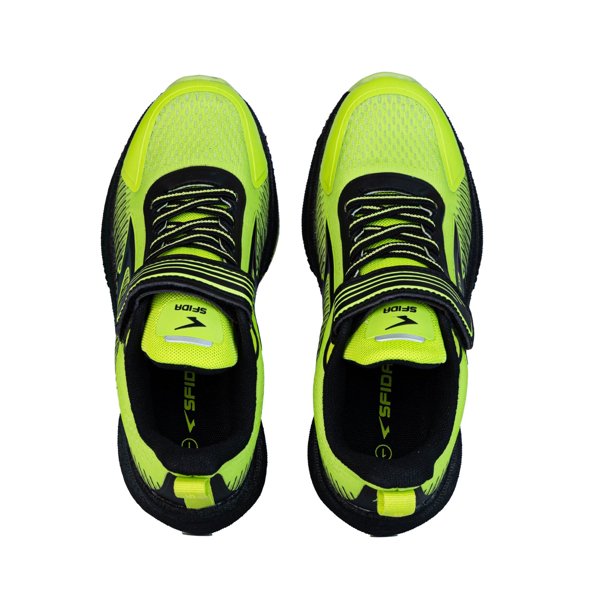 Zephyr Boy's Performance Runners V Strap - Lime/Black-1