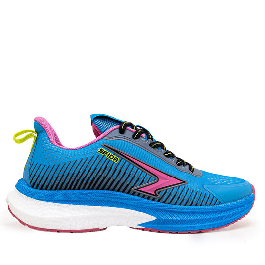 Zephyr Girl's Performance Runners Lace Up - Blue/Pink-0