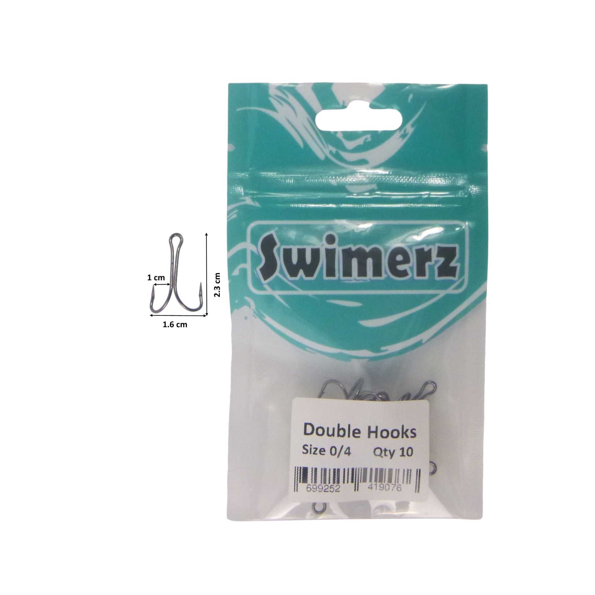 Swimerz Size 4 Extra Strong Double Hook 10 Pack-2