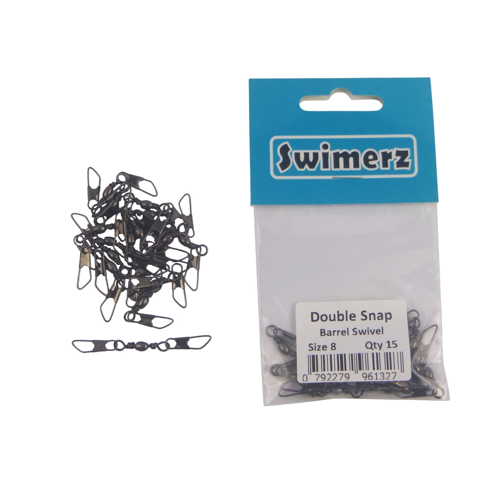 Swimerz Double Snap Barrel Swivels, Size 8, 15 pack-3