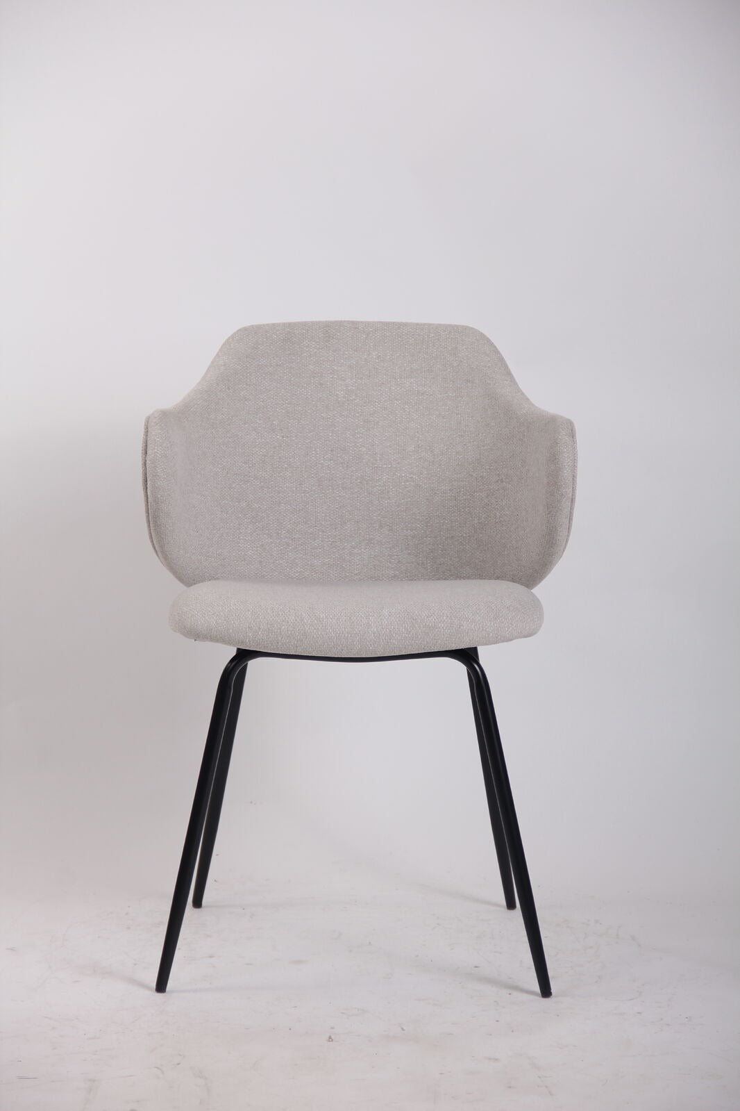 Set of 2 Corduroy Dining Chairs - Ivory Beige-1