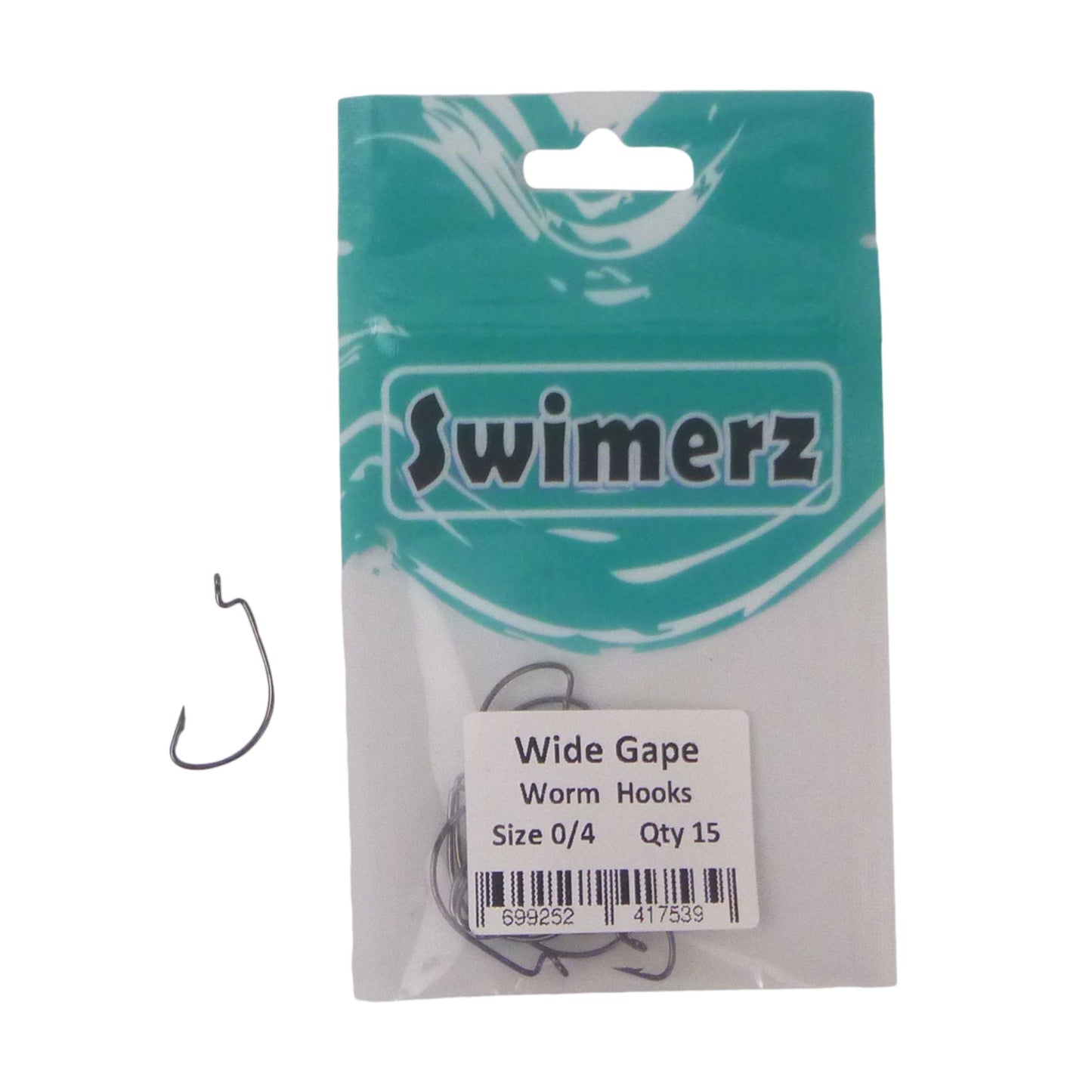 Swimerz 0/4 Wide Gape Worm Hook 15 Pack-1