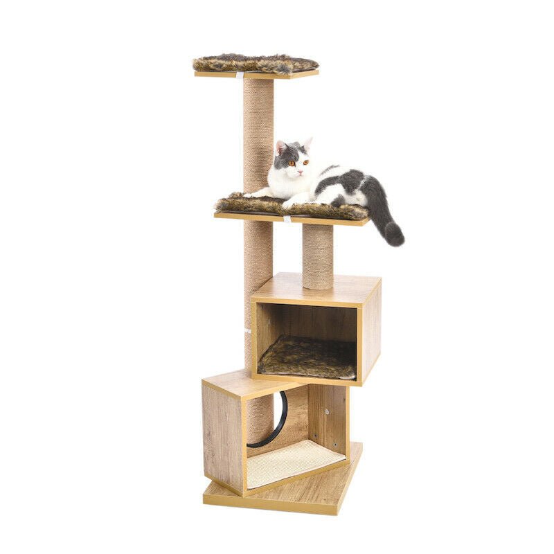 Wooden Condo Stacker Cat Tree House-0