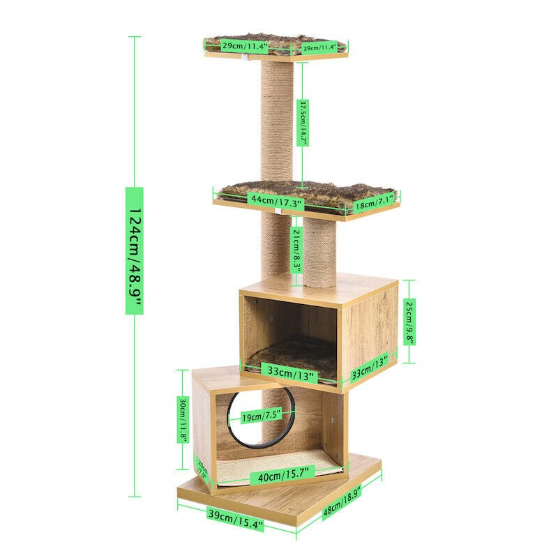 Wooden Condo Stacker Cat Tree House-2