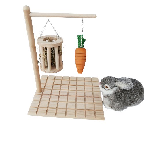 Wooden Hanging Chew Toy & Hay Frame (PREORDER)-0
