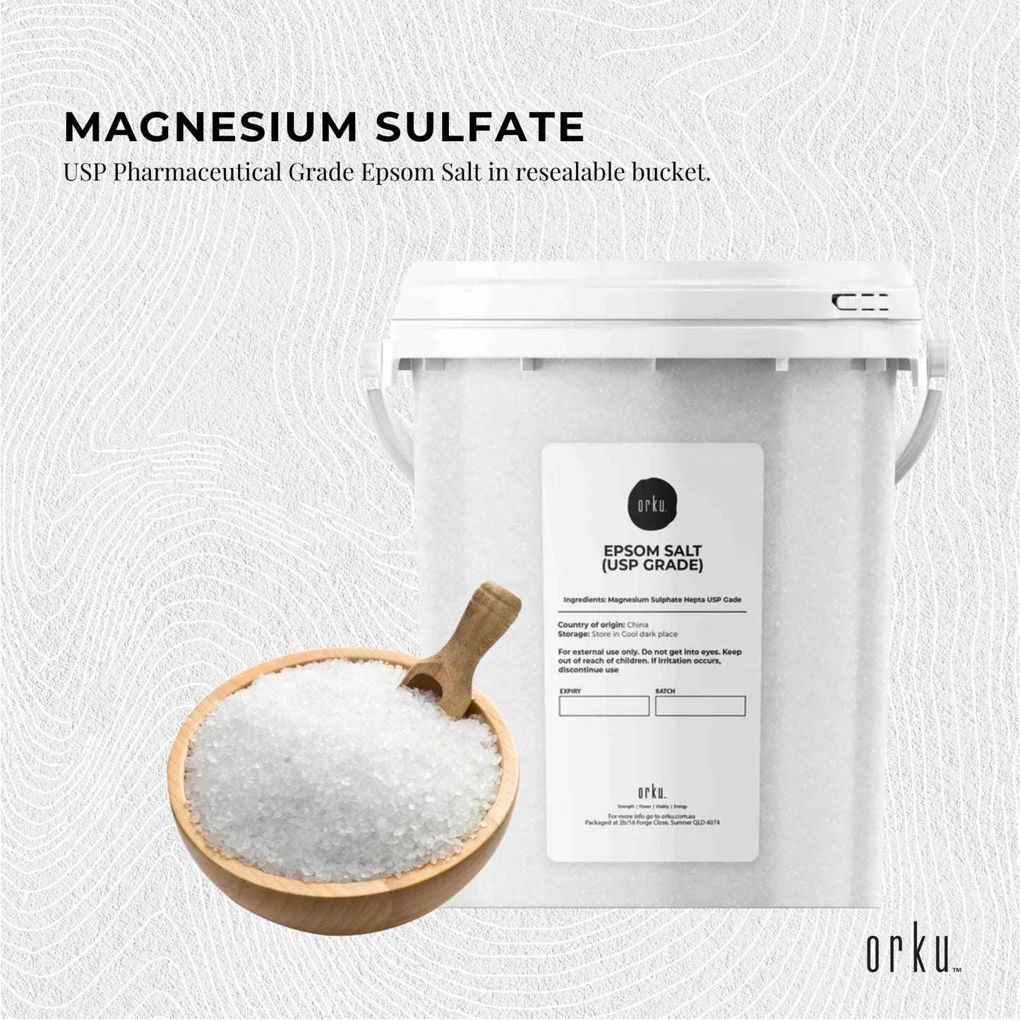 1.3kg USP Epsom Salt Pharmaceutical Grade - Tub Magnesium Sulfate Bath Salts