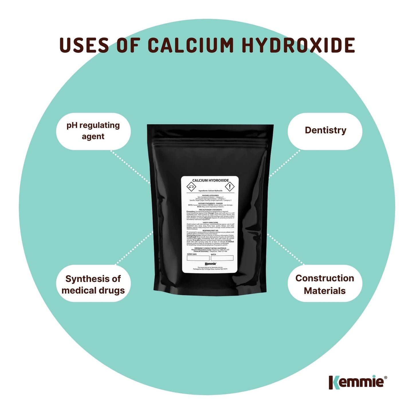 100g Food Grade Calcium Hydroxide Powder - FCC Hydrated Slaked Pickling Lime