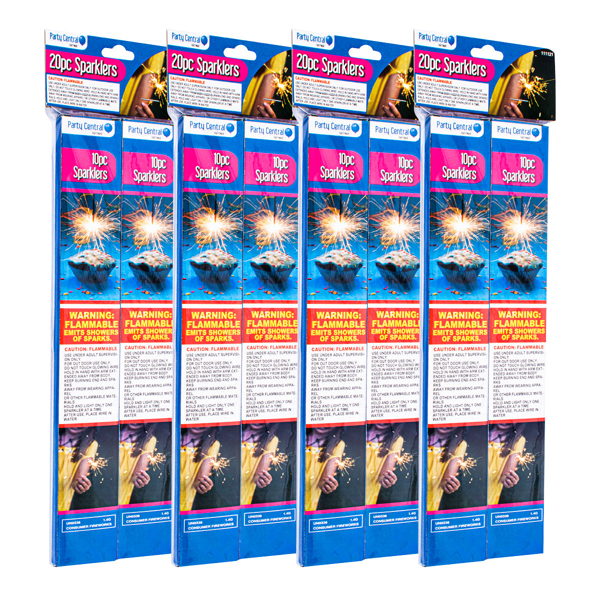 Party Central 480PCE Sparklers Celebrations Events Parties Sparkling Fun 25cm