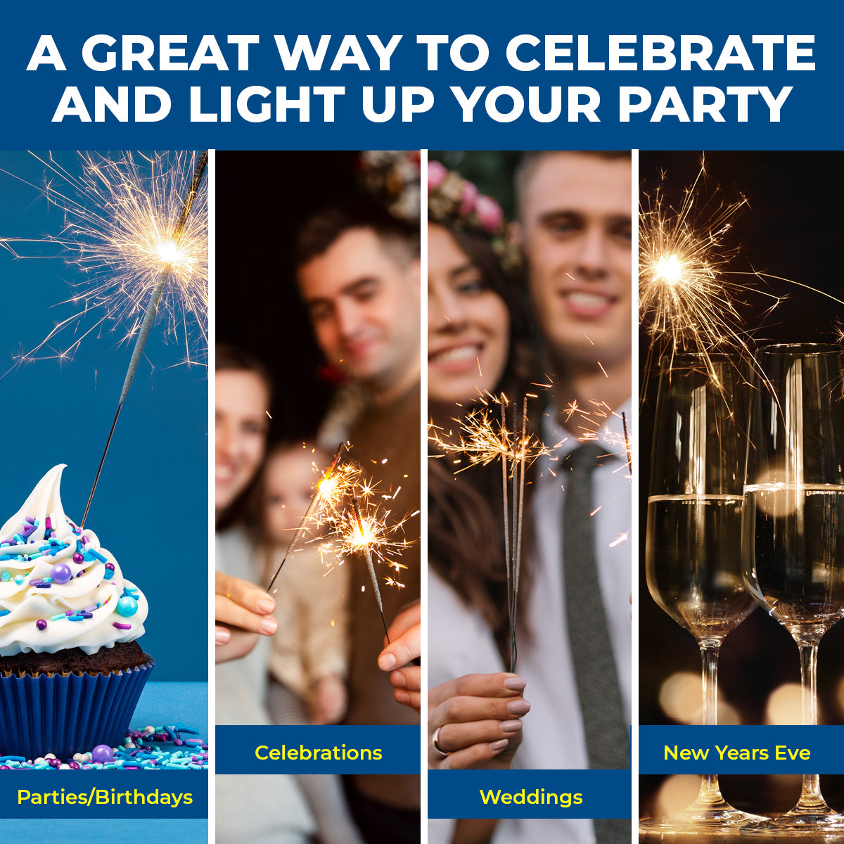 Party Central 480PCE Sparklers Celebrations Events Parties Sparkling Fun 25cm