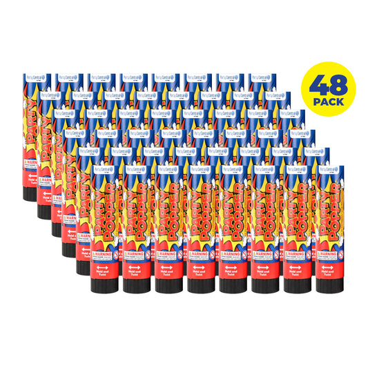 Party Central 48PCE Party Poppers Twist Release Shimmering Confetti 20cm