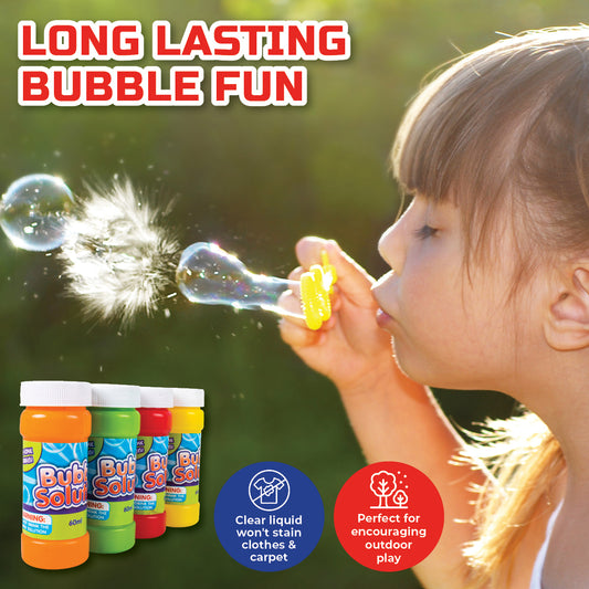 Party Central 144PCE Bubble Solution & Wands Non-Toxic Unscented Formula 60ml