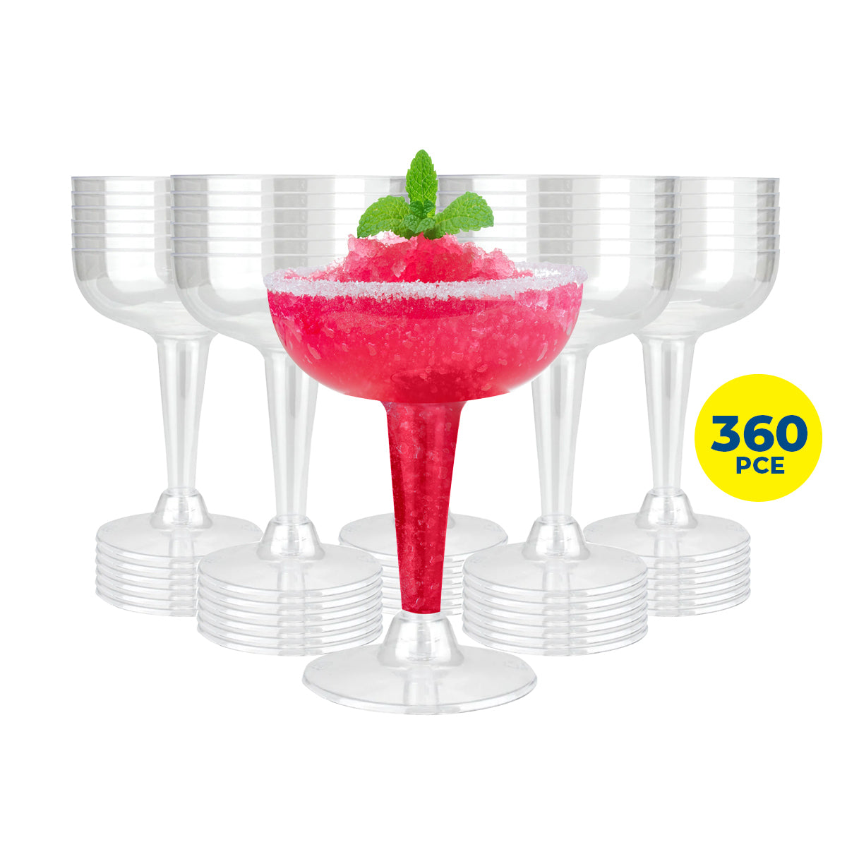 Party Central 360PCE Cocktail Glasses Disposable Durable Leak Resistant 120ml