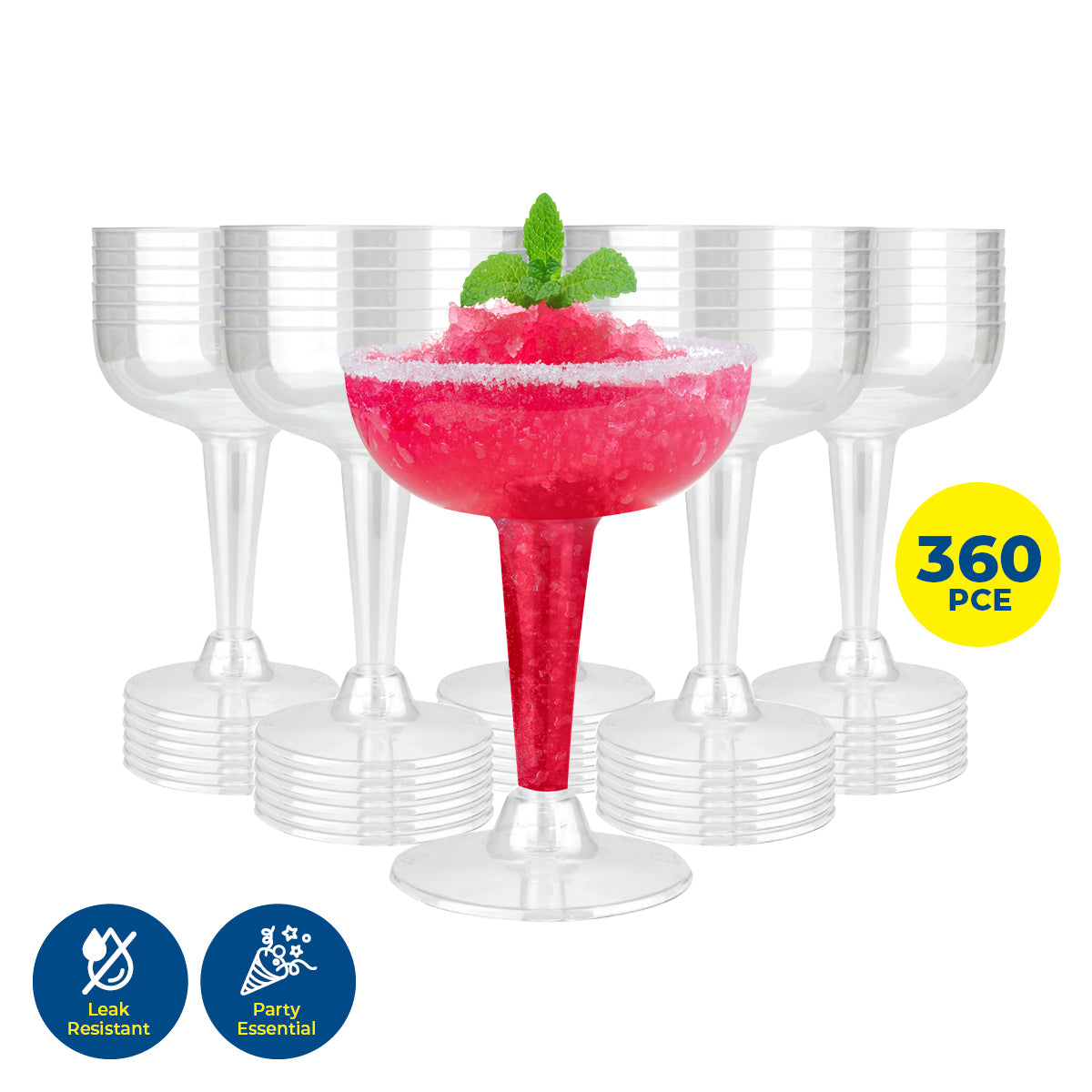 Party Central 360PCE Cocktail Glasses Disposable Durable Leak Resistant 120ml