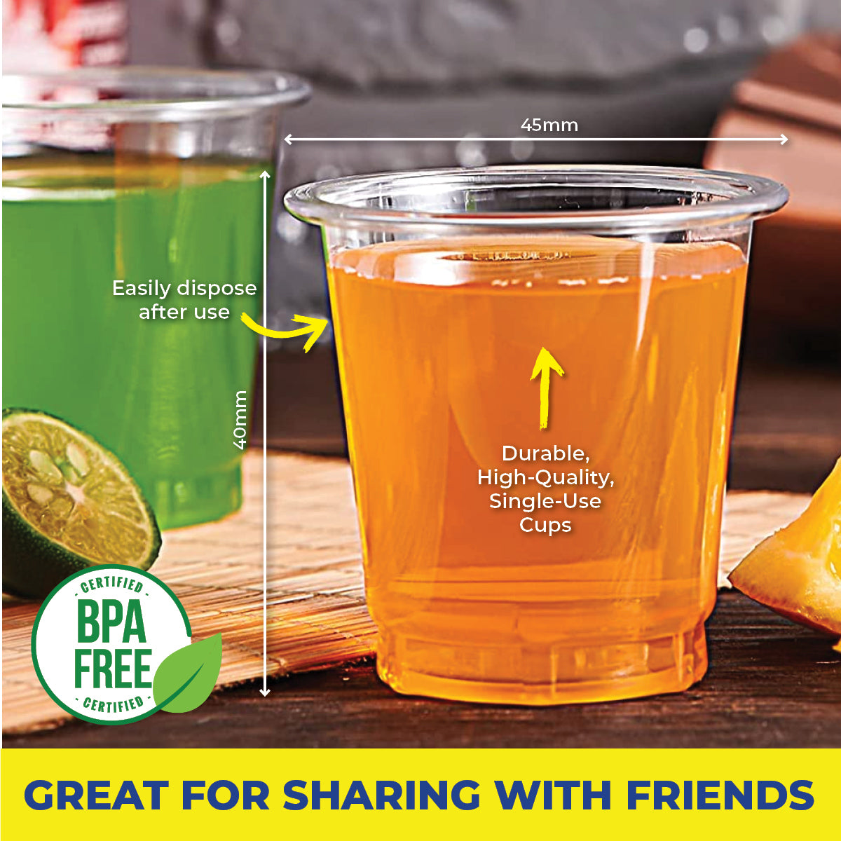 Party Central 1800PCE 30ml Shot Cups Drinks Jelly Sauces 40 x 45mm