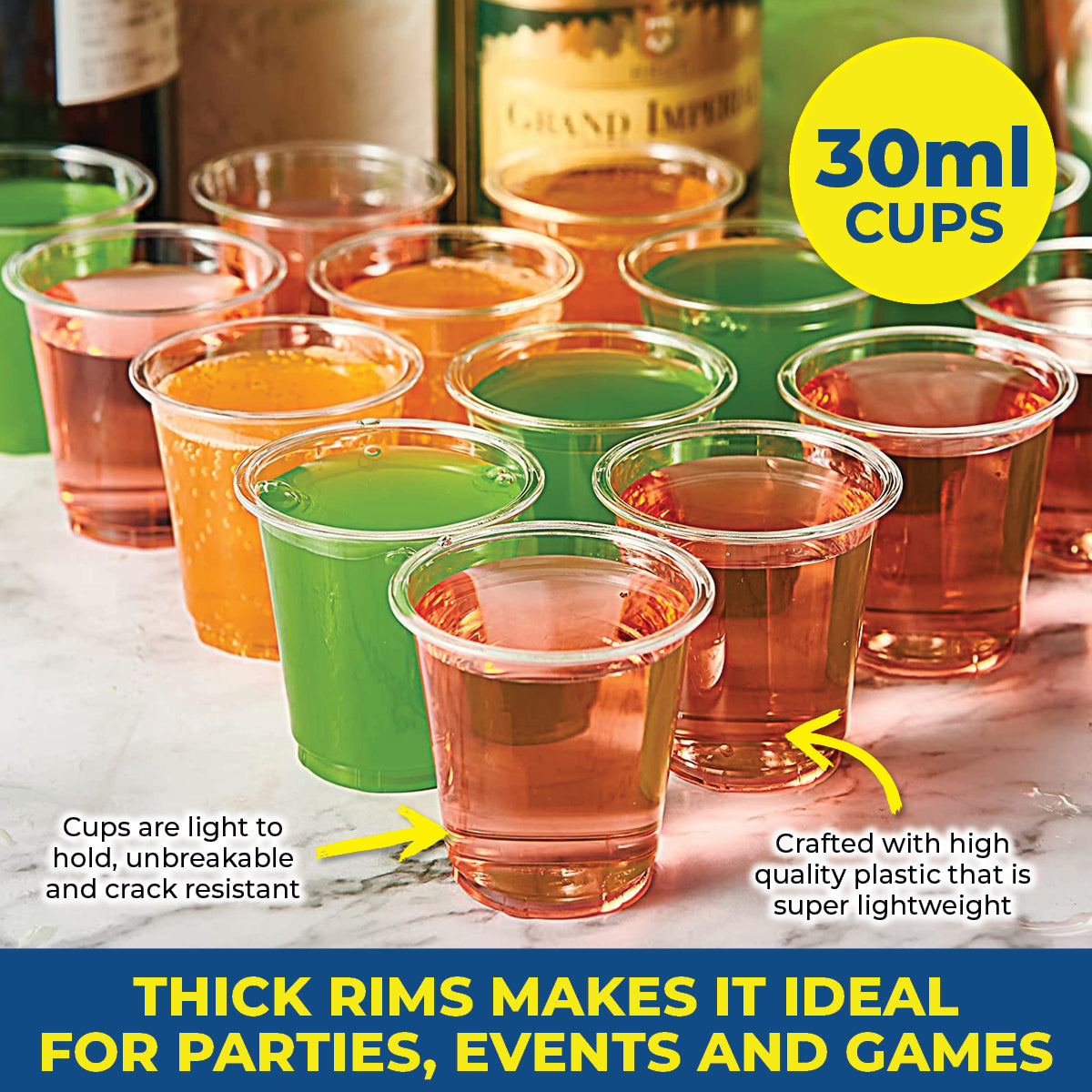 Party Central 1800PCE 30ml Shot Cups Drinks Jelly Sauces 40 x 45mm