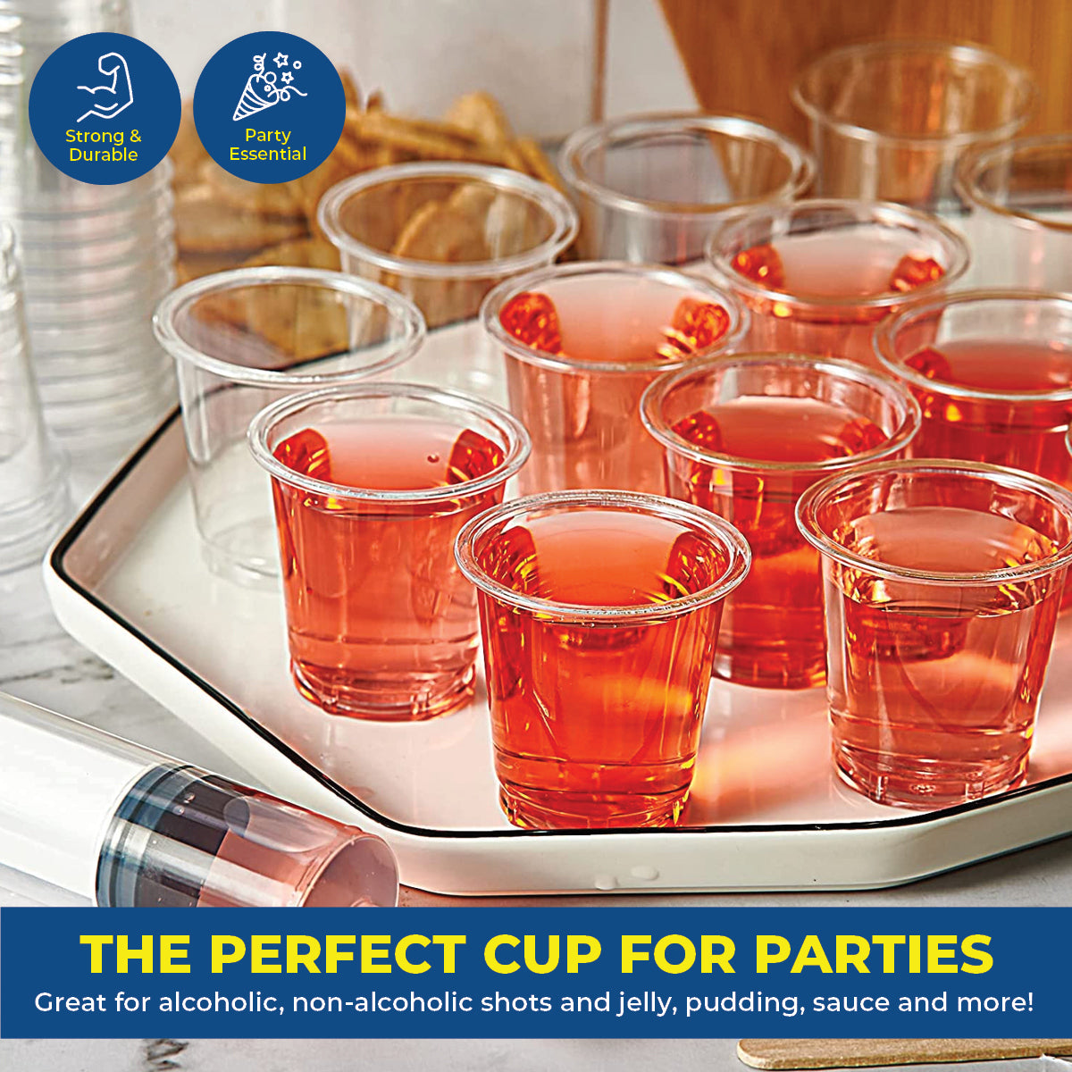 Party Central 1800PCE 30ml Shot Cups Drinks Jelly Sauces 40 x 45mm