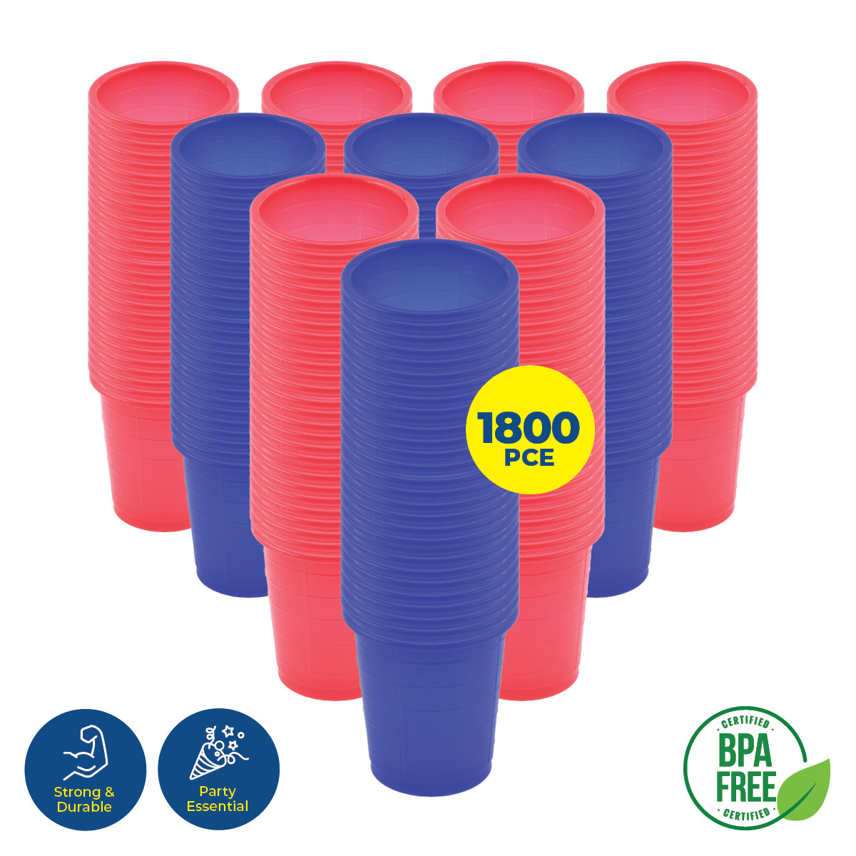 Party Central 1800PCE 30ml Coloured Shot Cups Drinks Jelly Sauces 40 x 45mm
